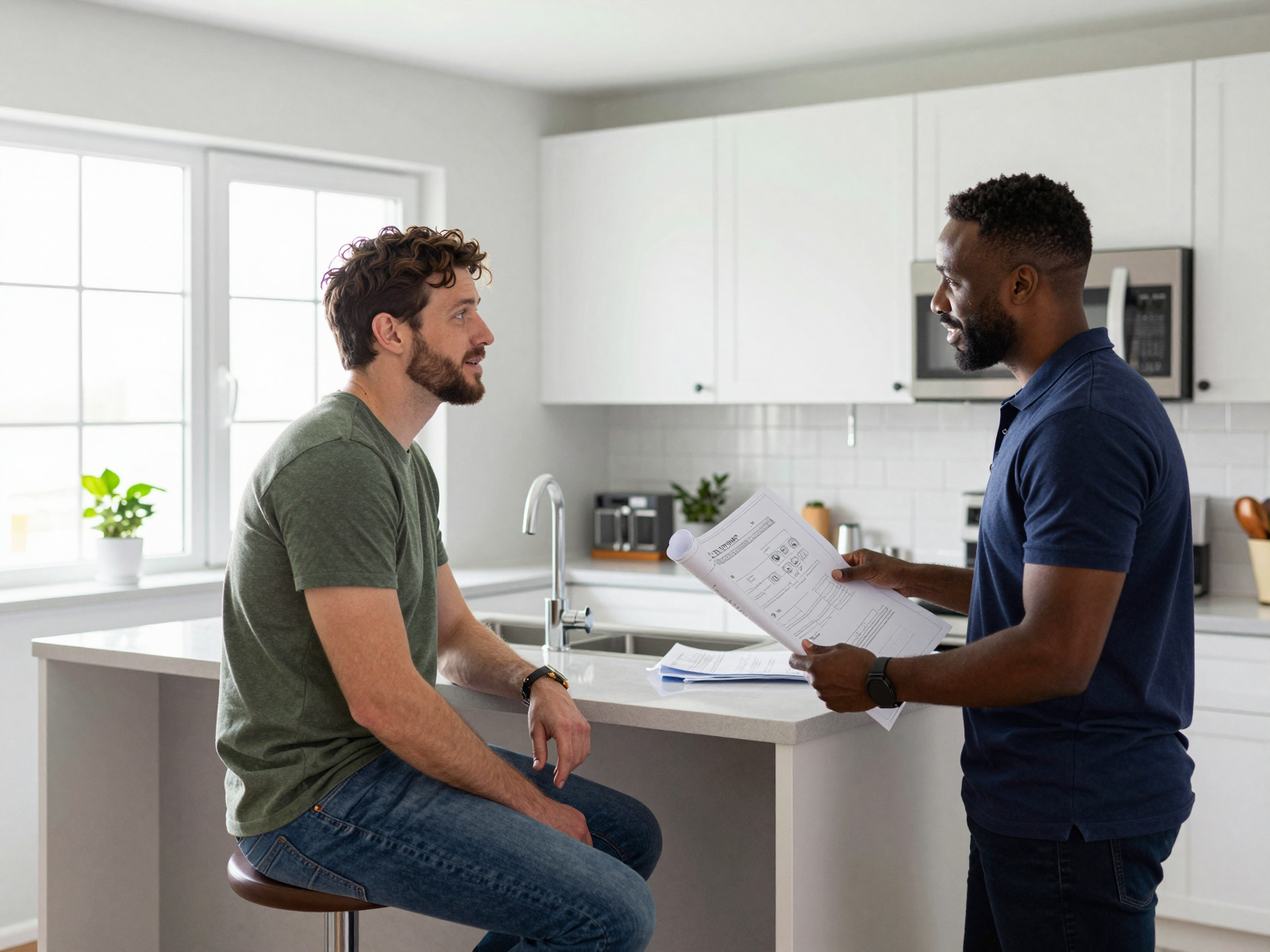 Professional electrician installing circuit breaker panel